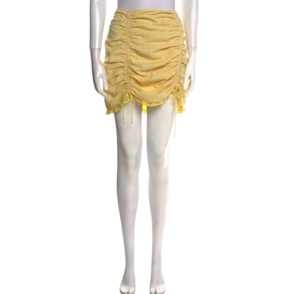For Love and Lemons Picnic Skirt in Sunshine Yellow SZ L - Picture 5 of 9